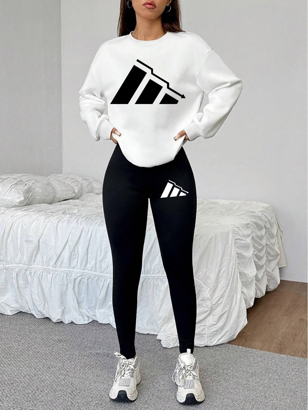 Damen Sweatshirt Leggings Set Winter