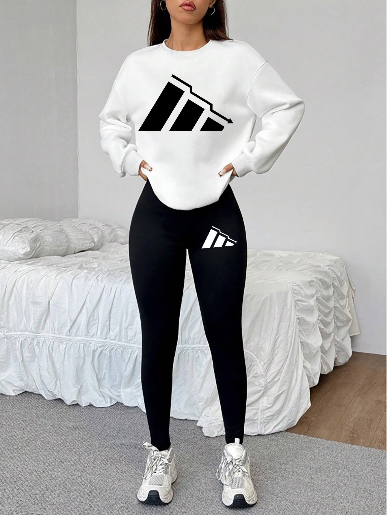 Damen Sweatshirt Leggings Set Winter
