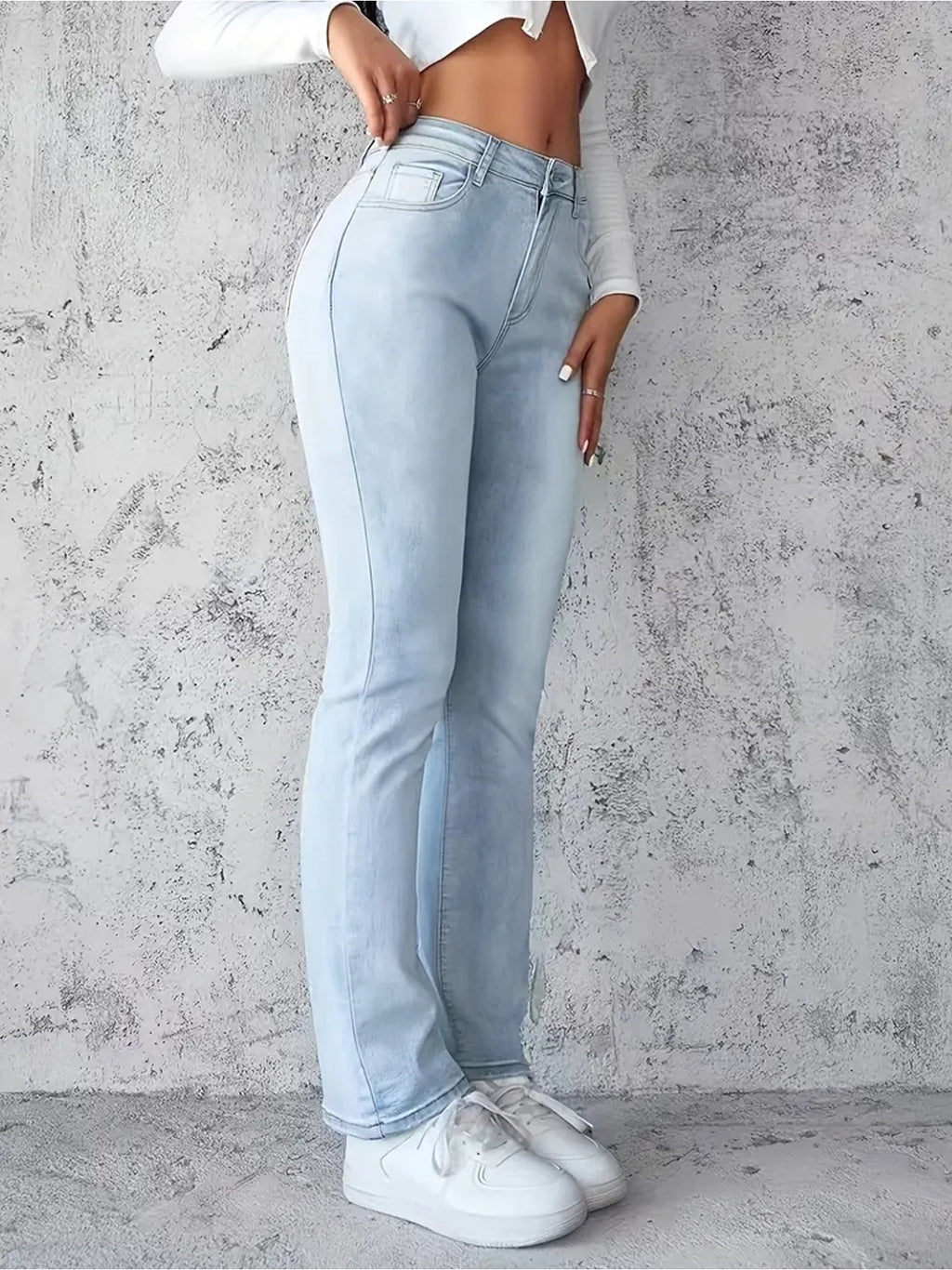 Damen Skinny Jeans Hellblau