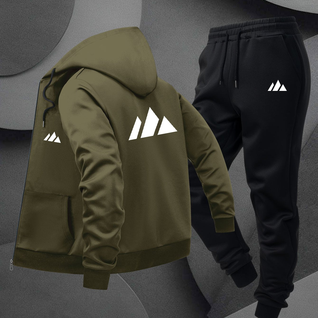 Herren Hoodie Set Trend Print