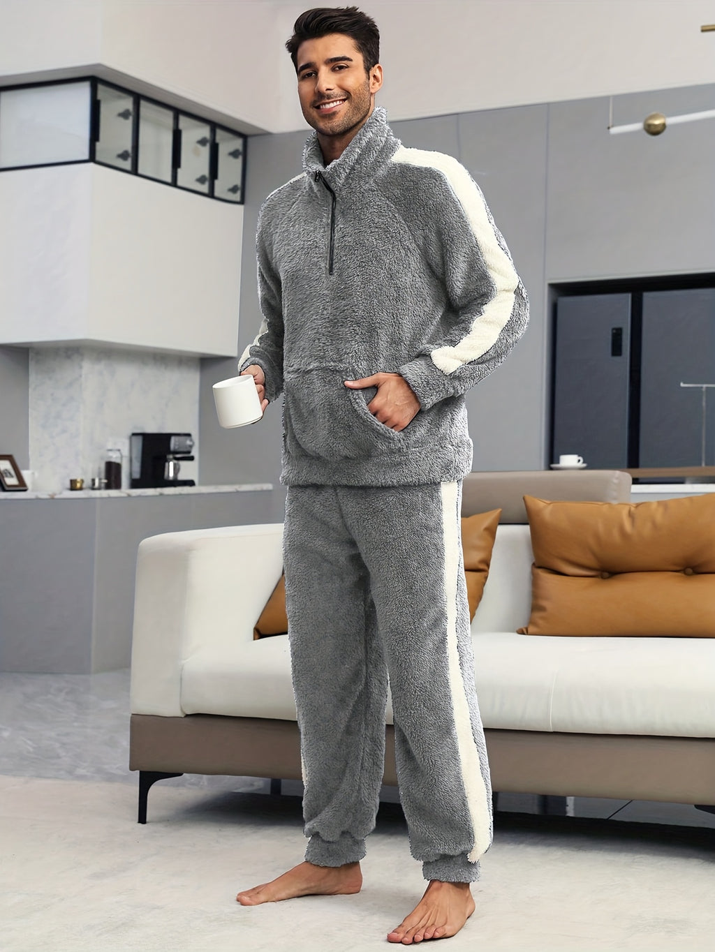 Unisex Kuschel Loungewear Set Zip