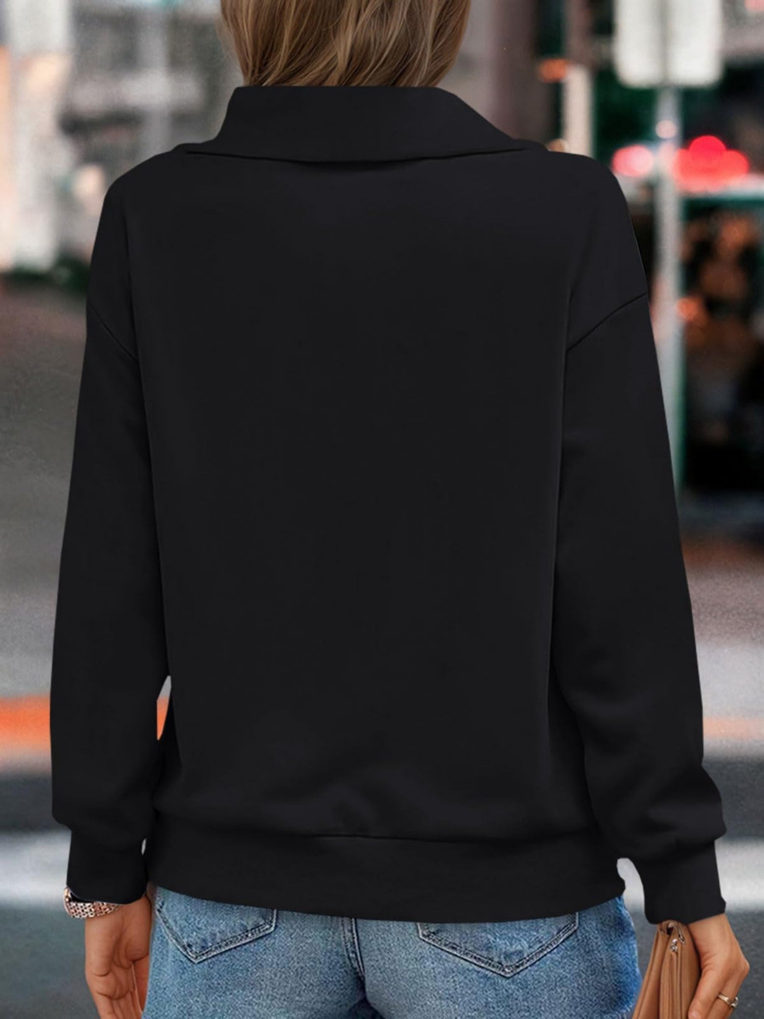 Damen Oversize Zip Sweatshirt