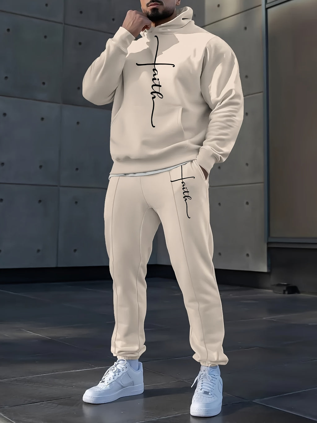 Herren Casual Hoodie Set Geometrisch