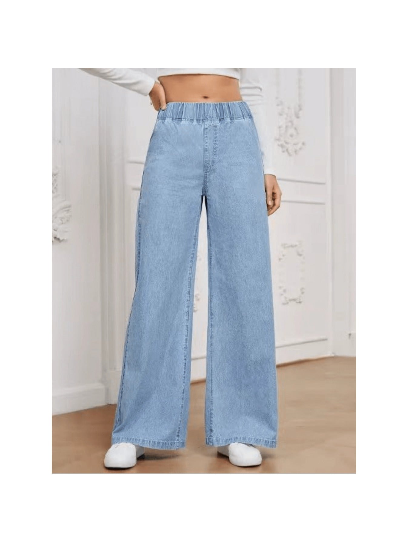 Damen Stoffhose Wide Leg