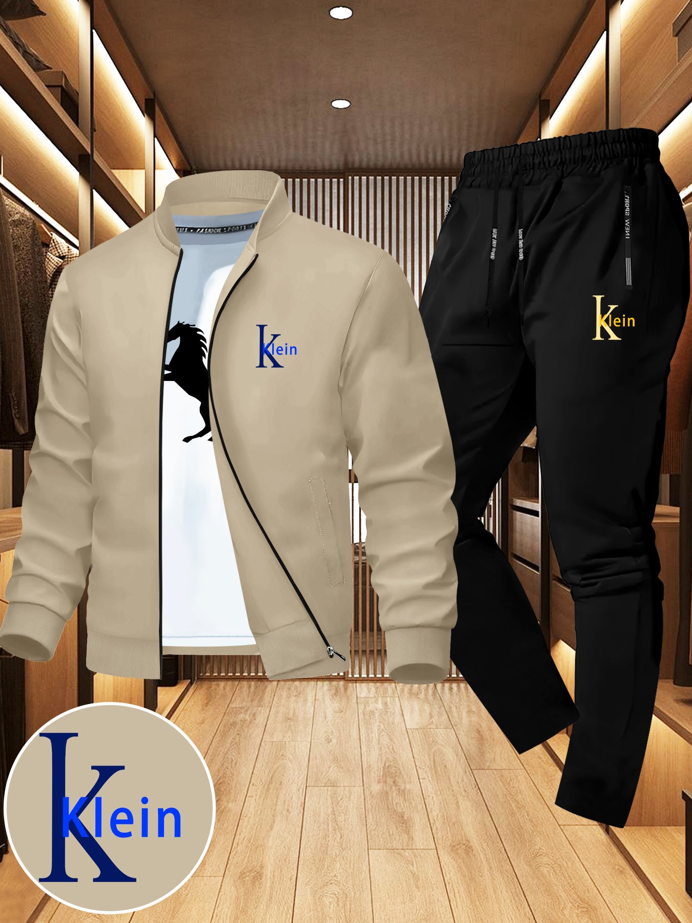 Herren Jacken Set Klein Print