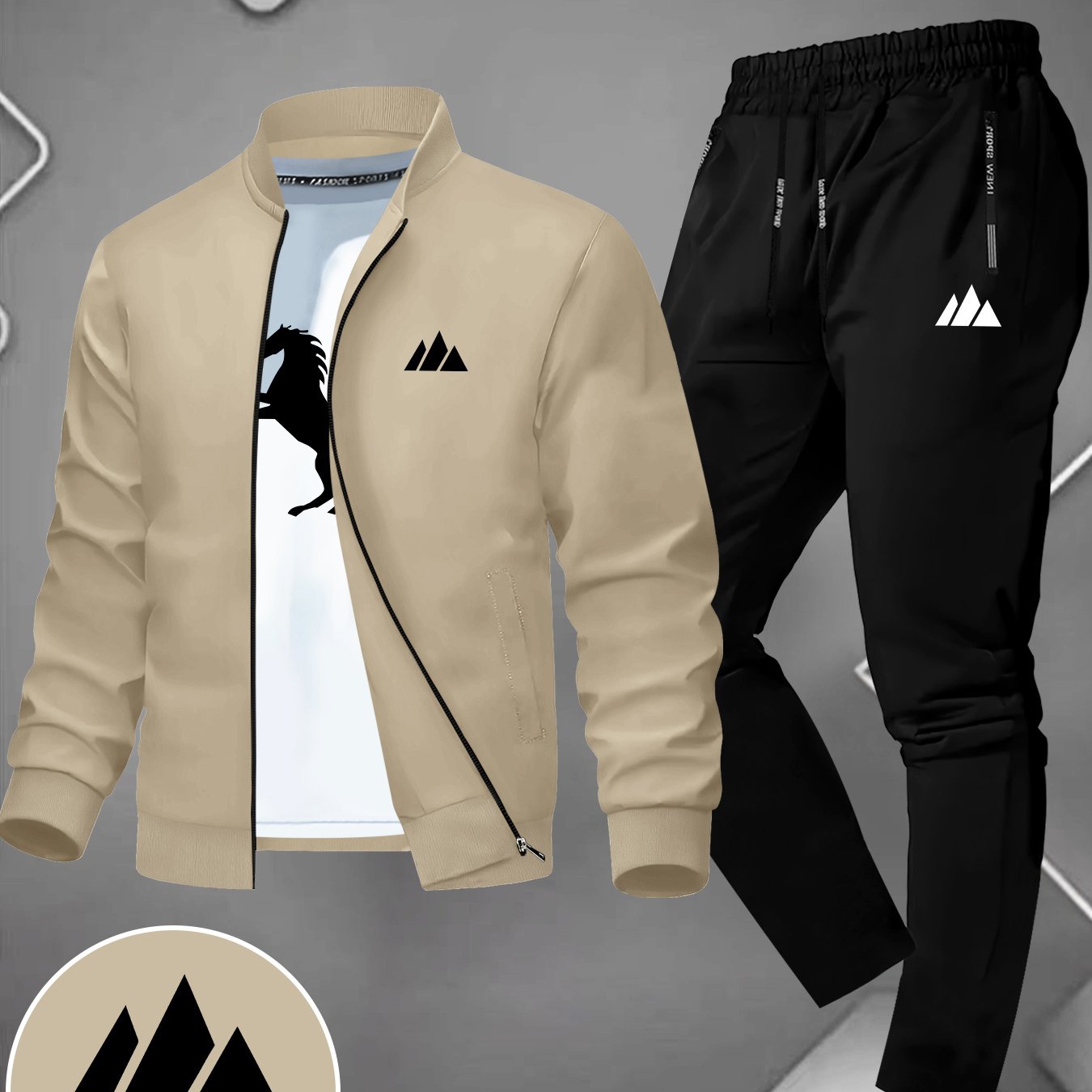 Herren Designer Zweiteiler Dreieck Muster