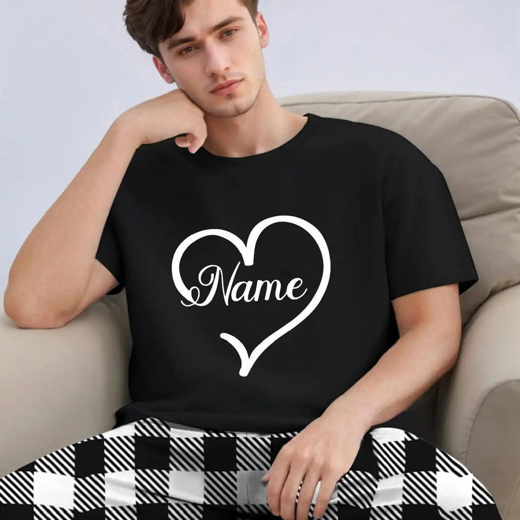 Herren Pyjama Set Kurzarm Kariert