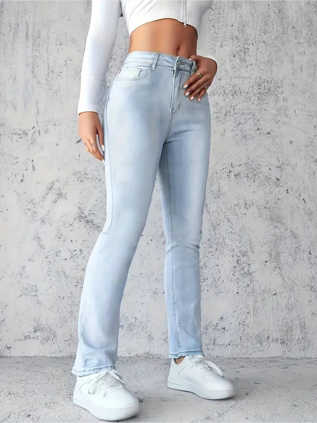Damen Skinny Jeans Hellblau