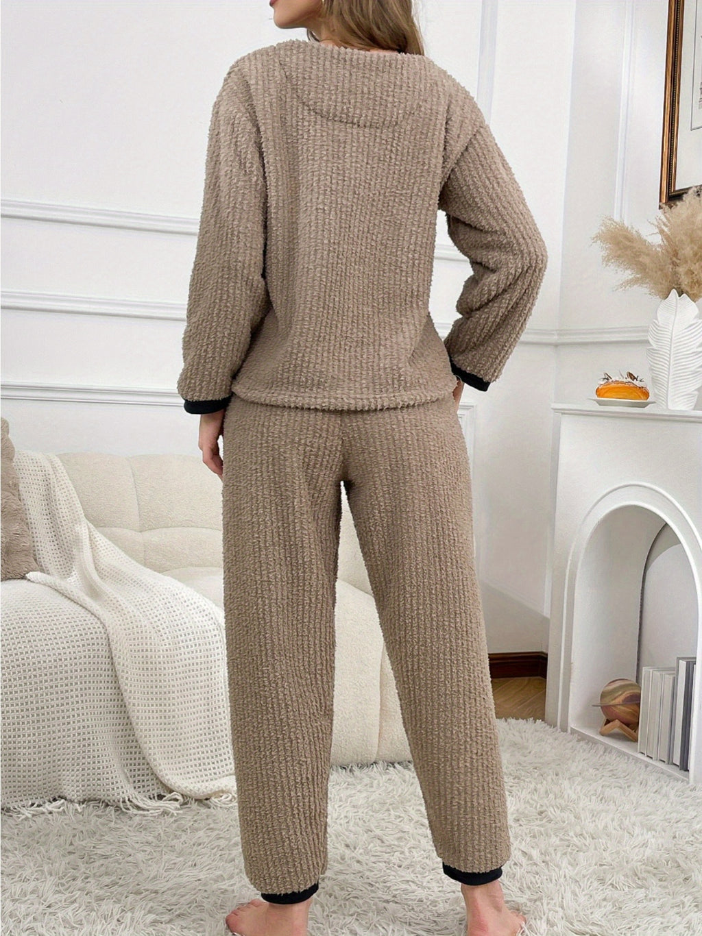 Damen Fleece Pyjama Herz Winter