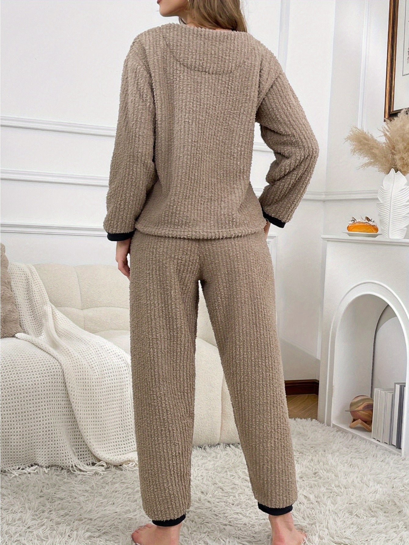 Damen Fleece Pyjama Herz Winter