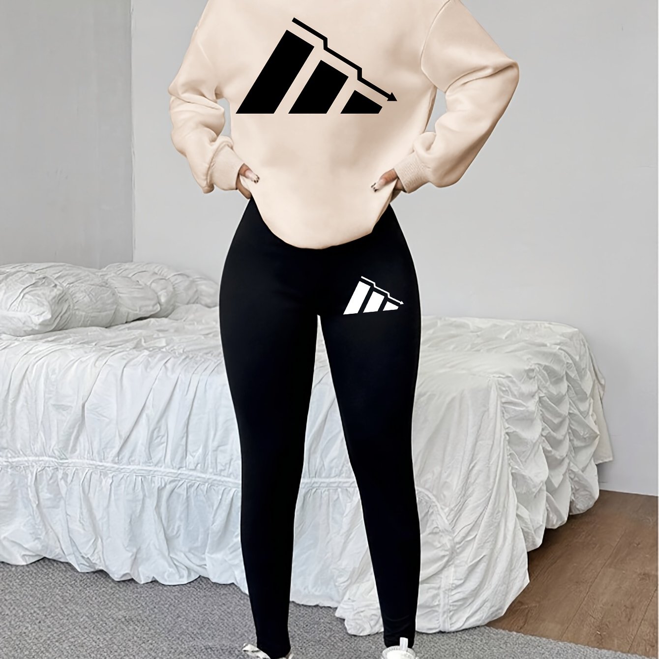 Damen Sweatshirt Leggings Set Winter