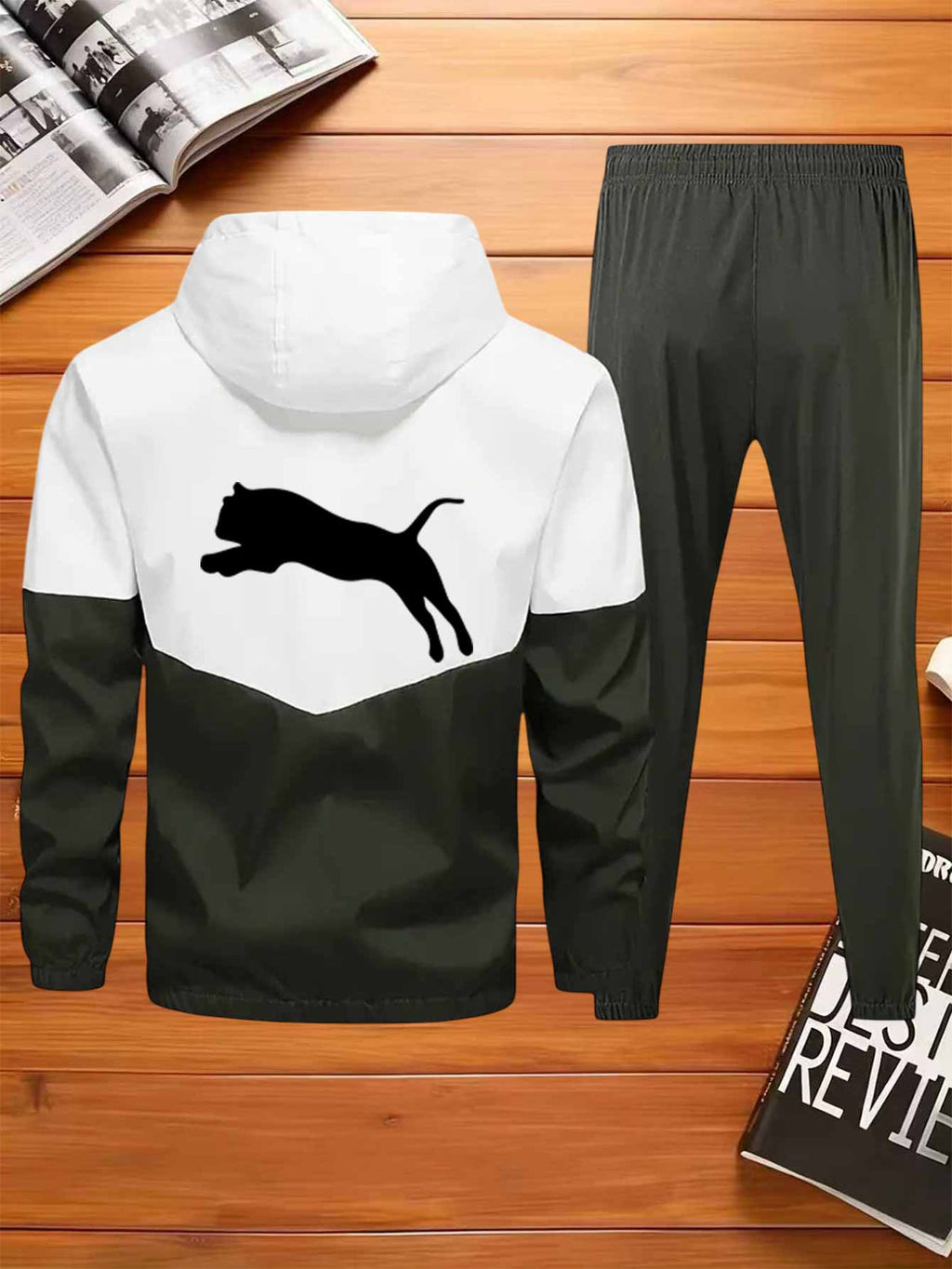 Herren Hoodie Jacken Set Patchwork