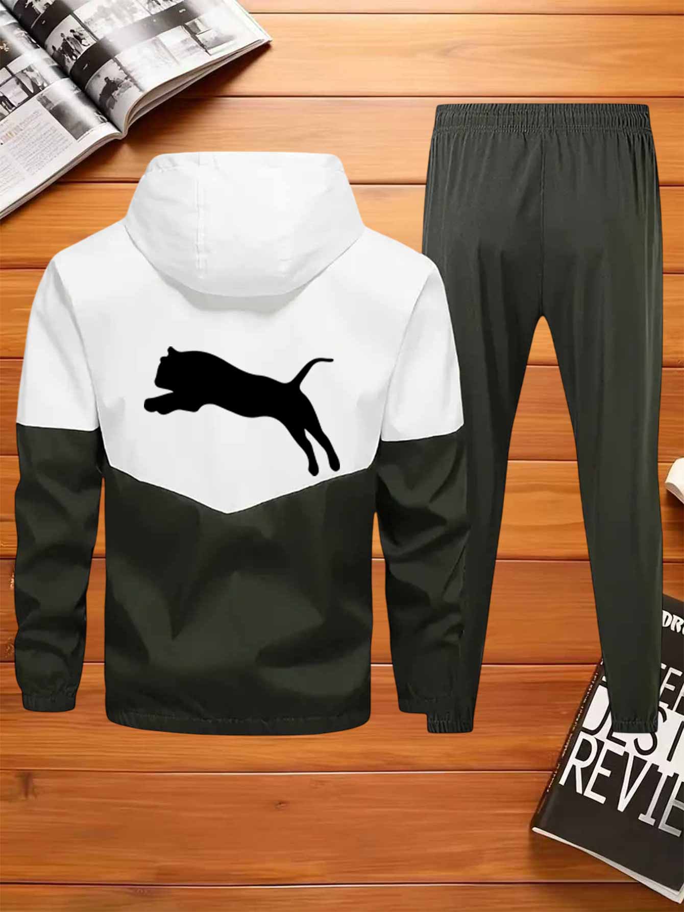 Herren Hoodie Jacken Set Patchwork