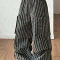 Damen Karierte Wide Leg Hose