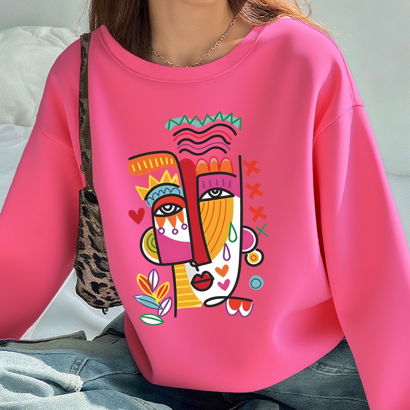 Damen Fleece Hoodie Mit Tasche