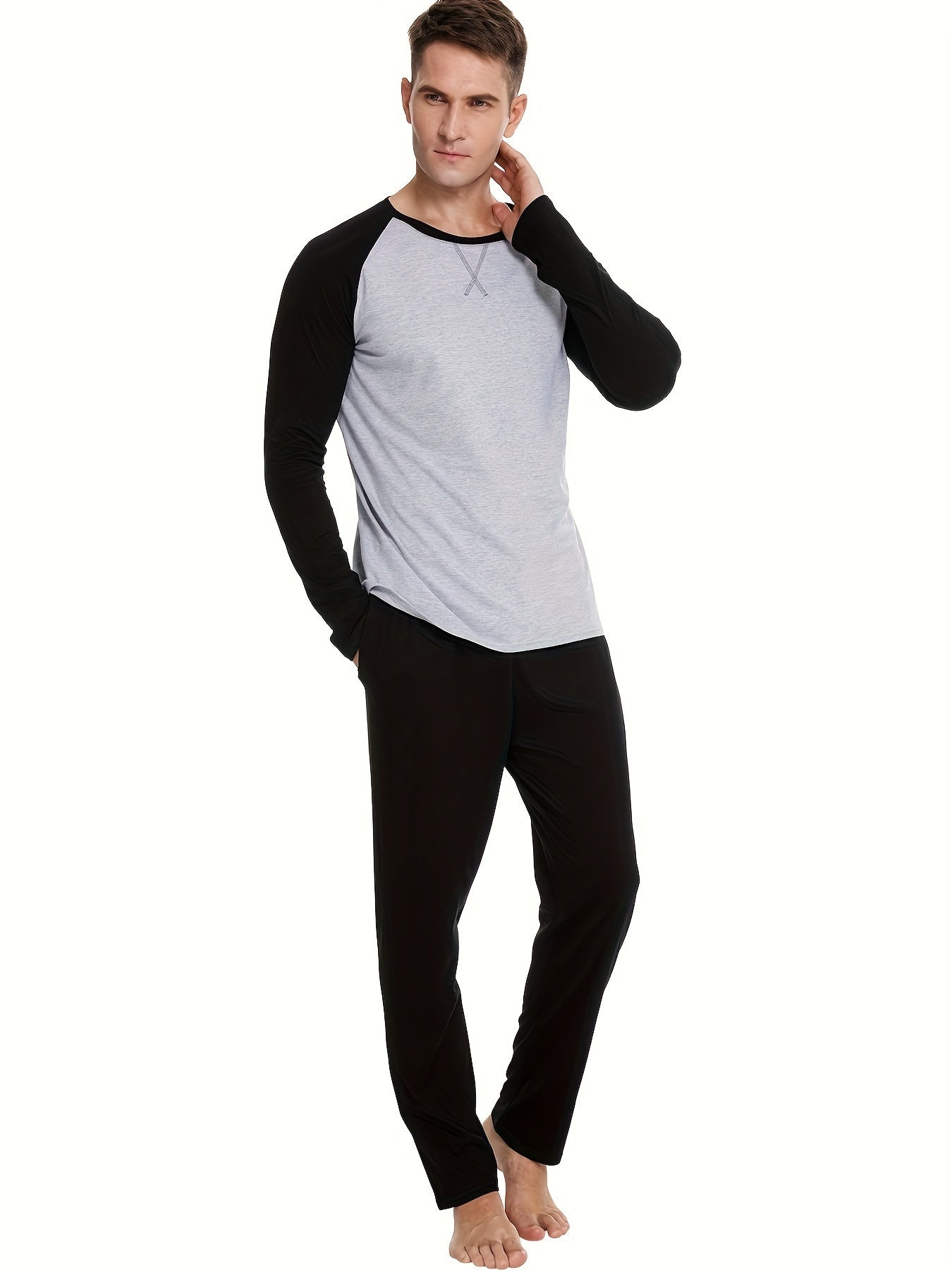 Herren Loungewear Set Grau Bequem