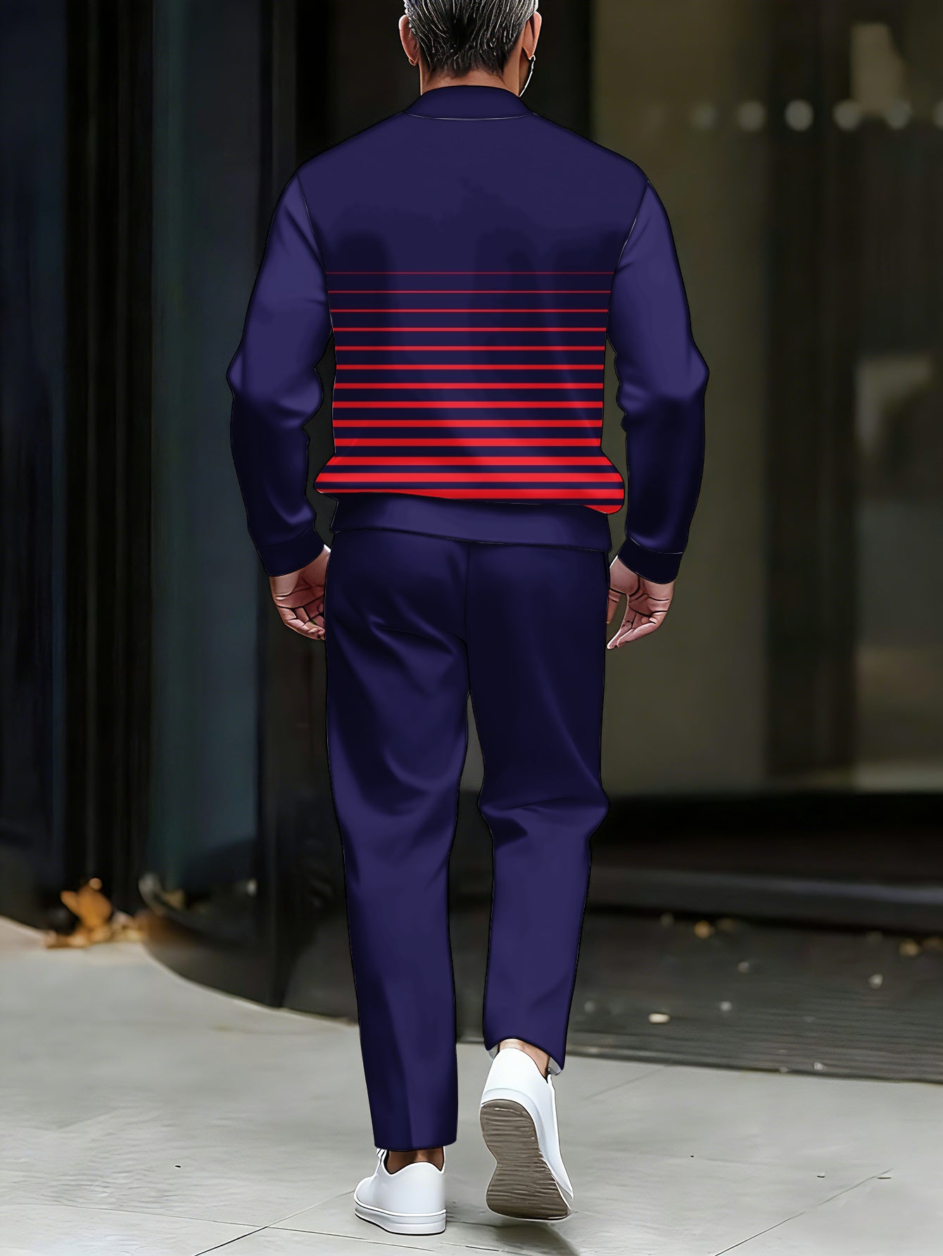 Herren Sportanzug Streifen Design
