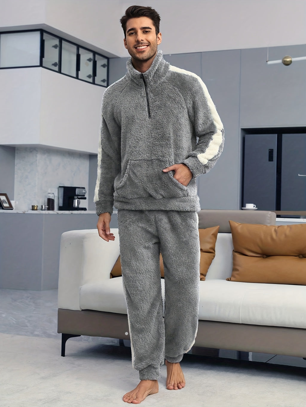 Unisex Kuschel Loungewear Set Zip