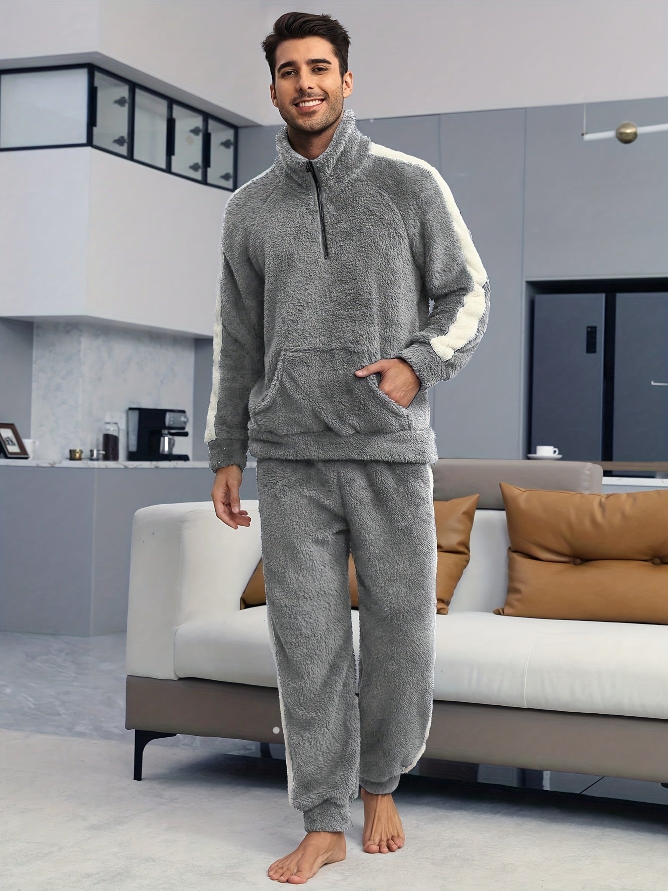 Unisex Kuschel Loungewear Set Zip