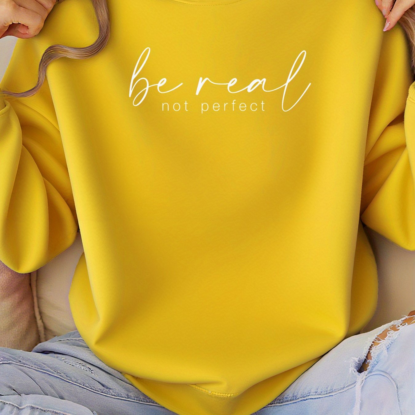 Damen Sweatshirt Rot Motivationsspruch