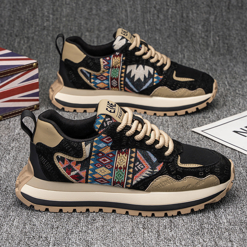 Herren Trend Sneaker Plateau Bestickt