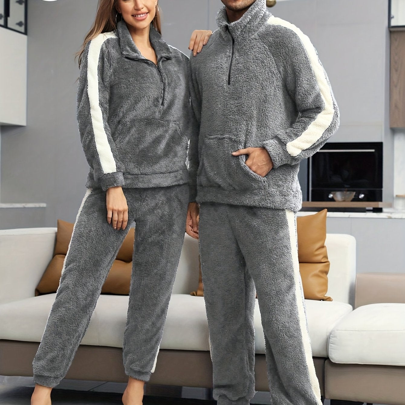 Unisex Kuschel Loungewear Set Zip