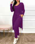 Damen Jumpsuit Mantel Set Herbst