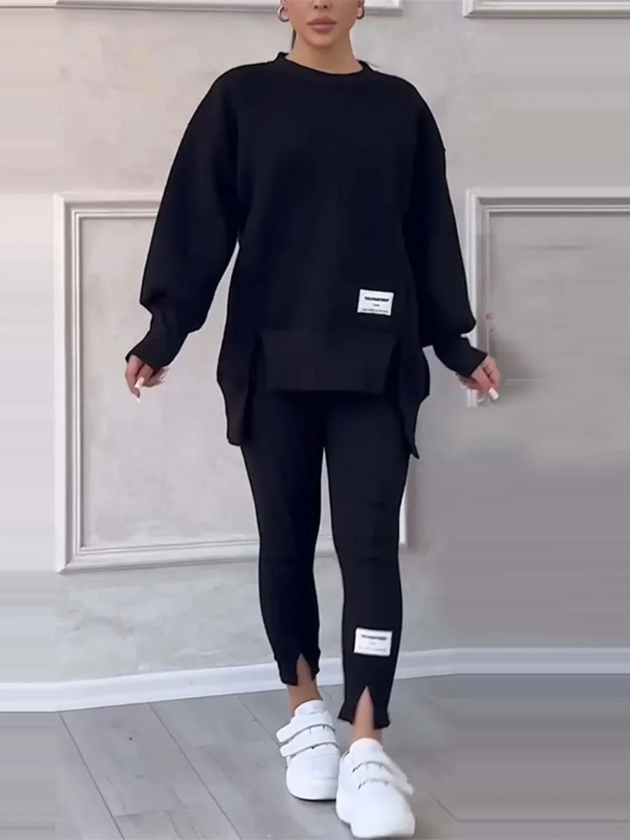 Damen Sweatshirt Hosen Set Winter