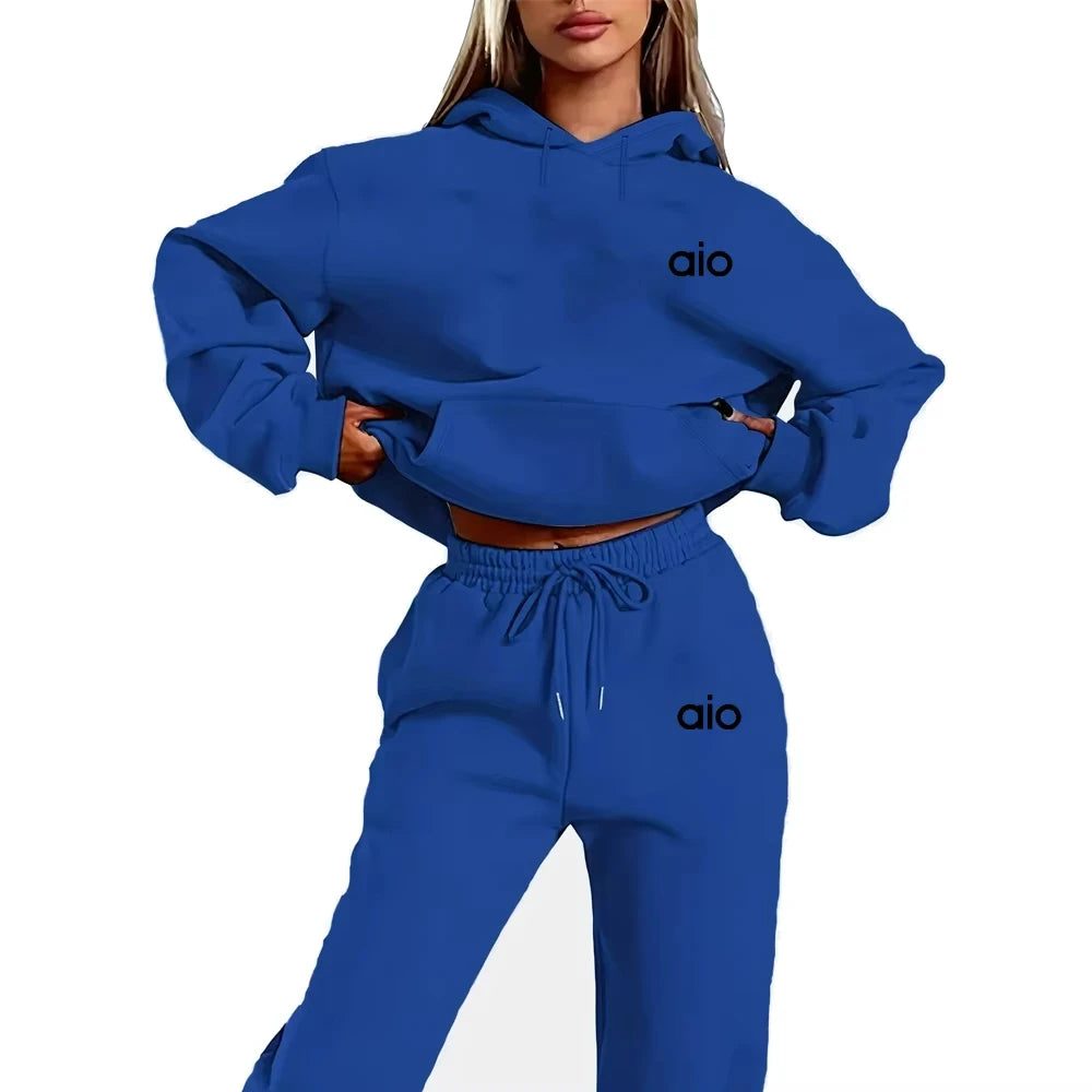 Damen Hoodie Set Monochrom