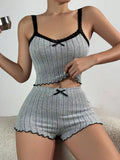 Damen Sommer Pyjama Set Spitze