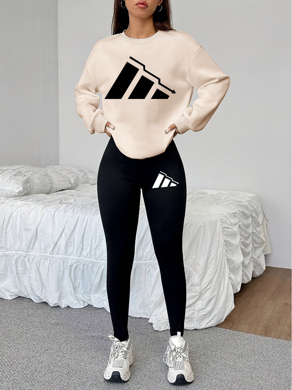 Damen Sweatshirt Leggings Set Winter