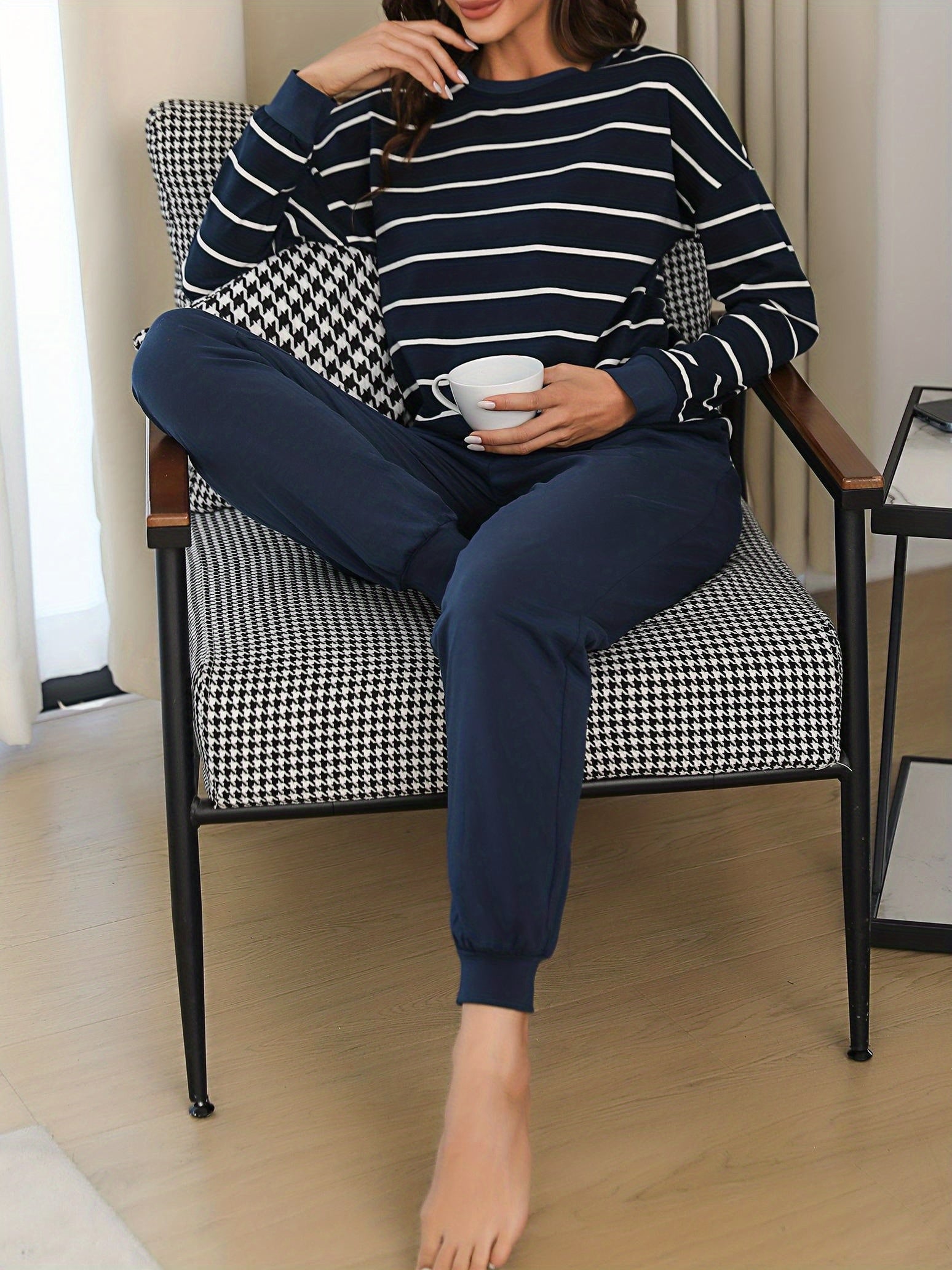 Damen Warmer Pyjama Winter Set