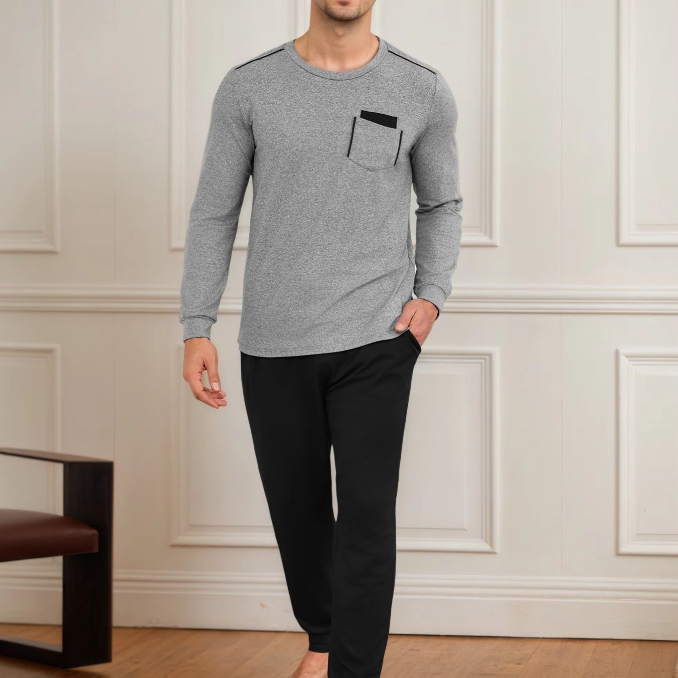 Herren Pyjama Winter Uni Set