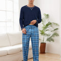 Herren Baumwoll Pyjama Streifen Winter