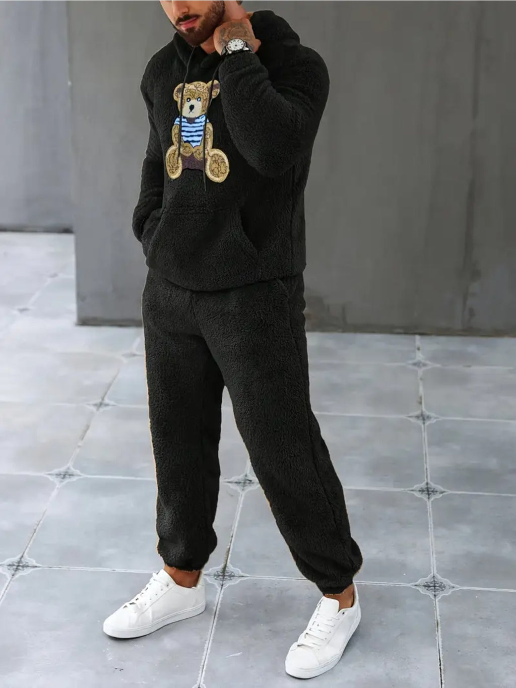 Herren Hoodie Jogger Set Bär