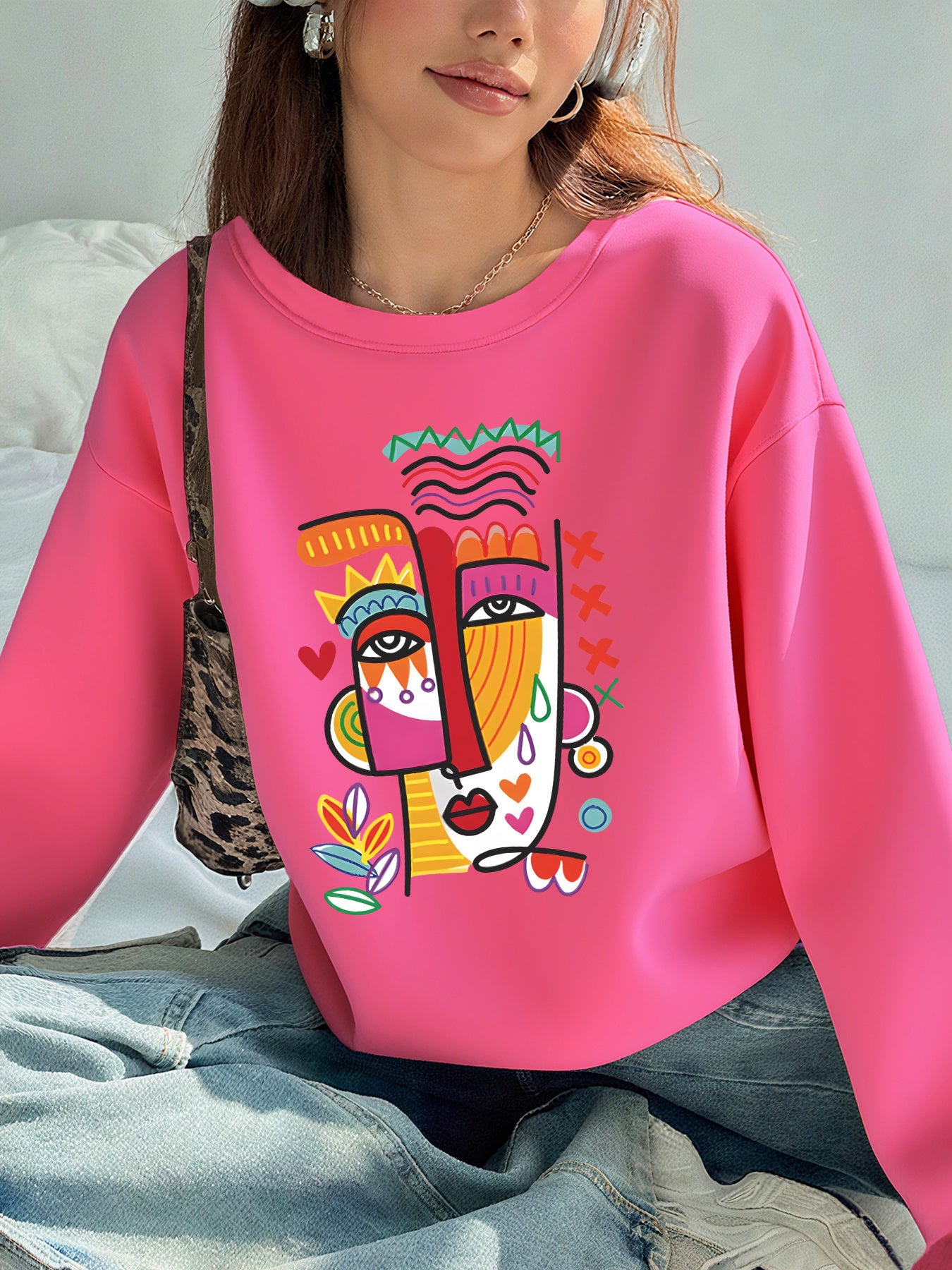 Damen Fleece Hoodie Mit Tasche