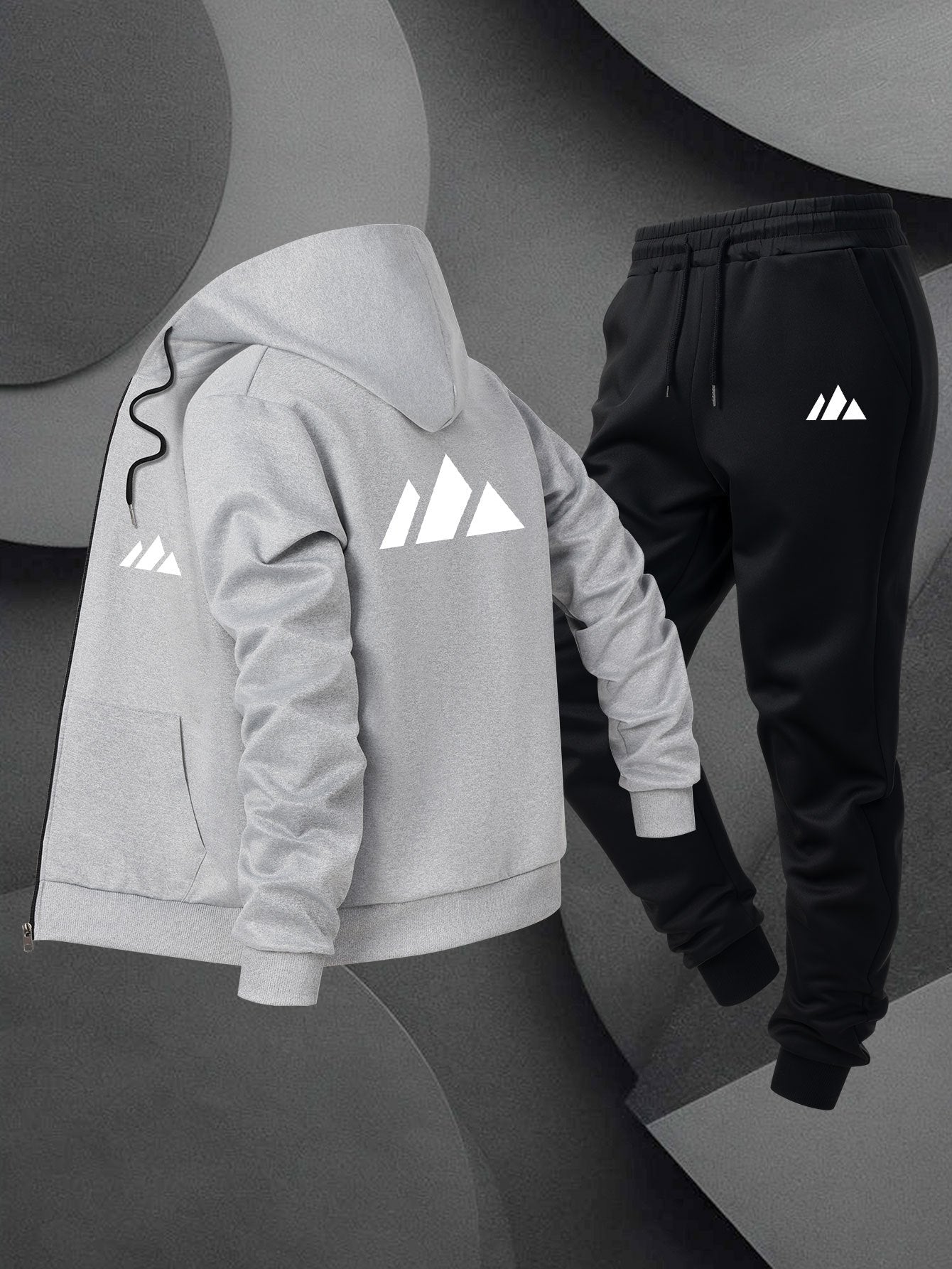 Herren Hoodie Set Trend Print