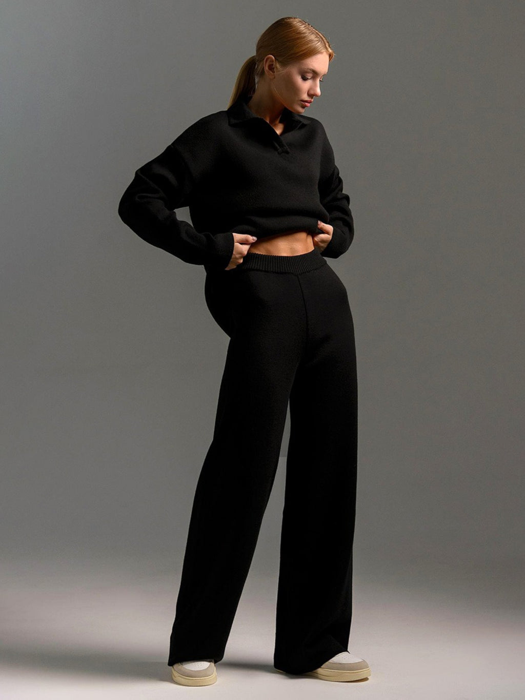 Damen Strick Zweiteiler Casual Elegant