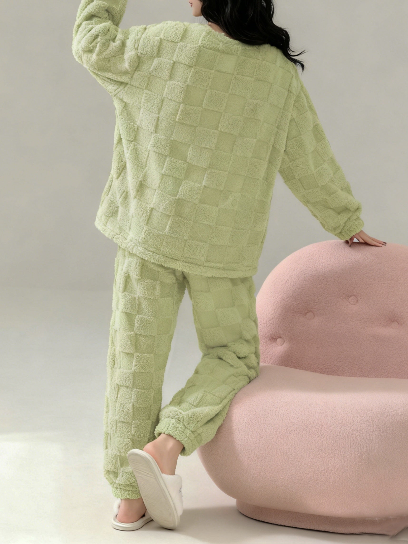 Damen Warmer Pyjama Bär Set