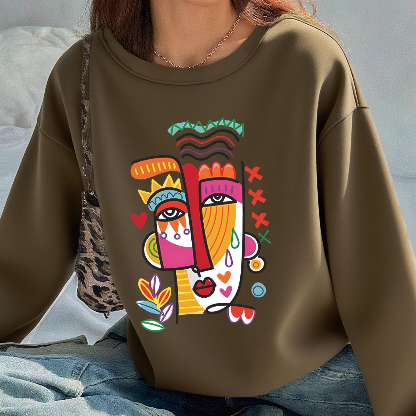 Damen Fleece Hoodie Mit Tasche