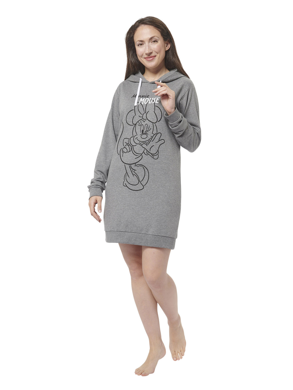 Damen Hoodie Kleid Minnie Maus
