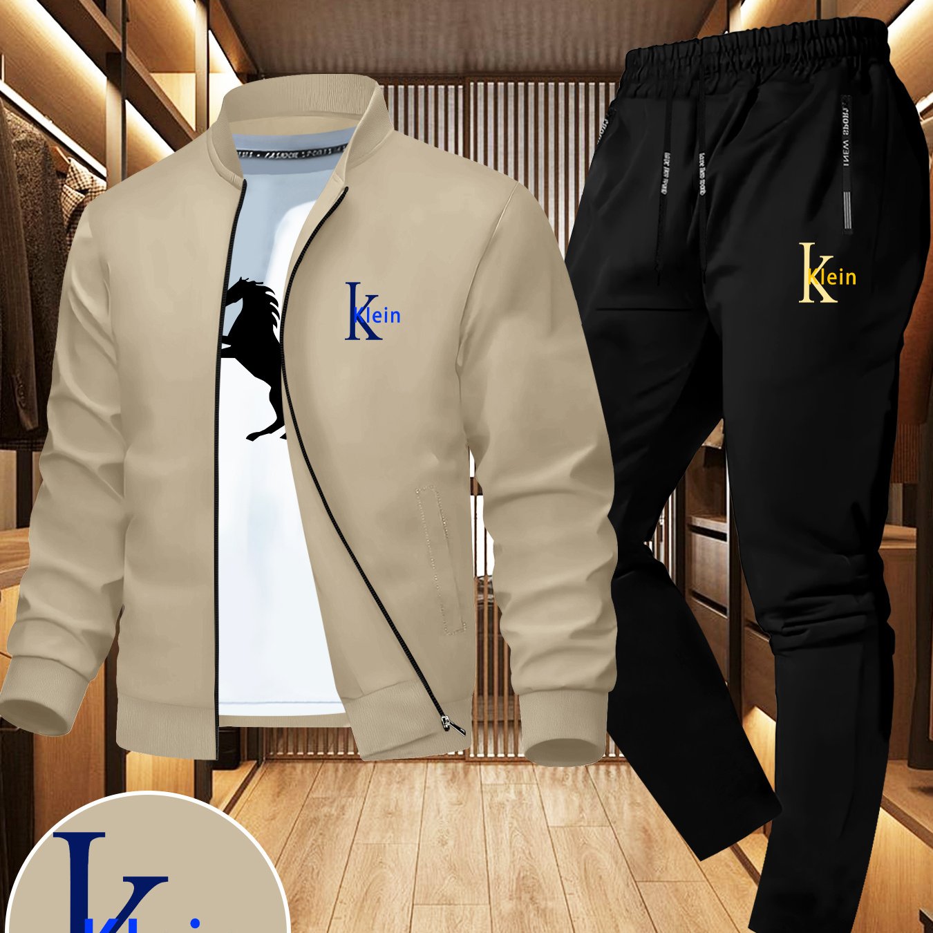 Herren Jacken Set Klein Print