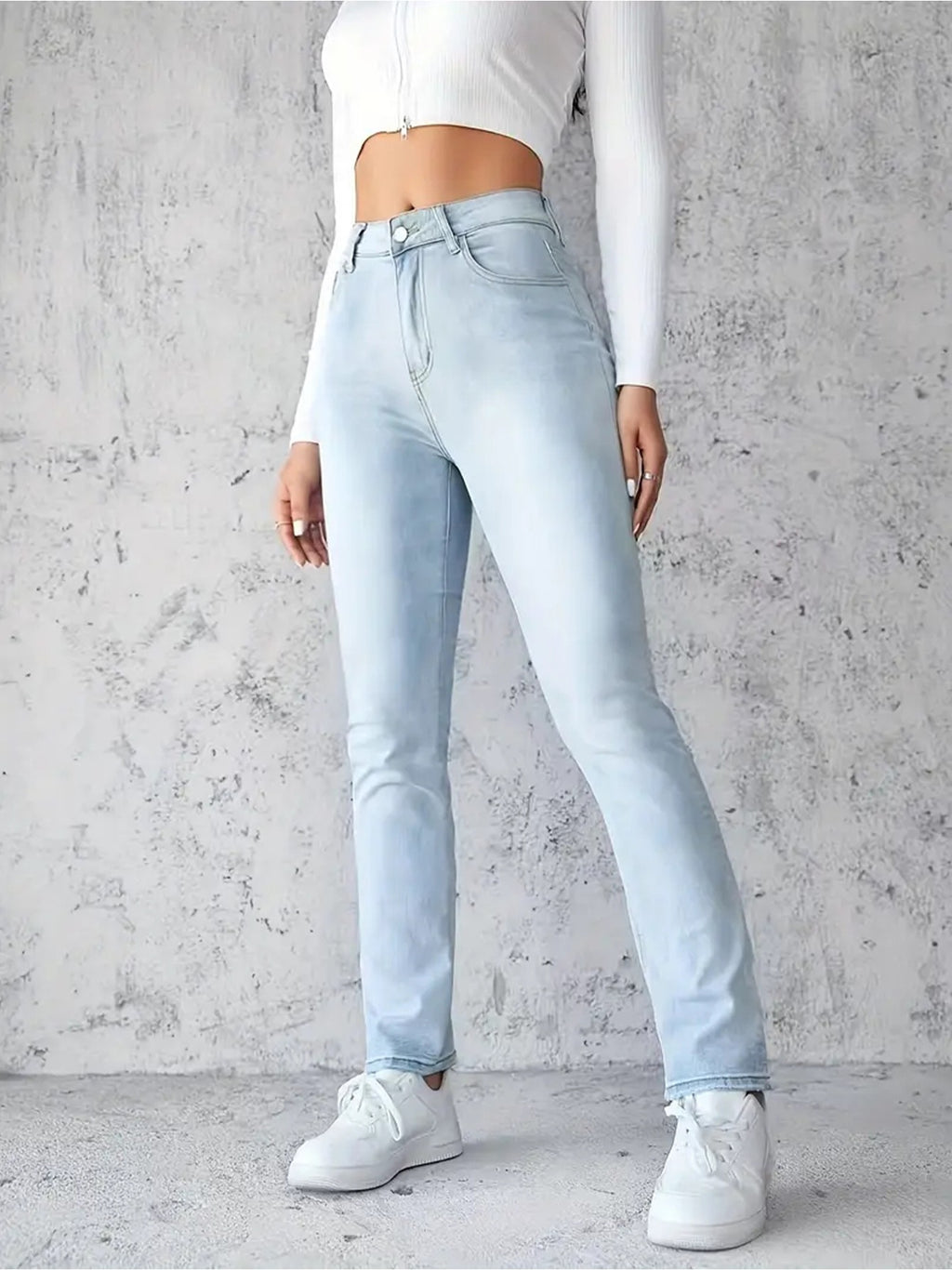 Damen Skinny Jeans Hellblau