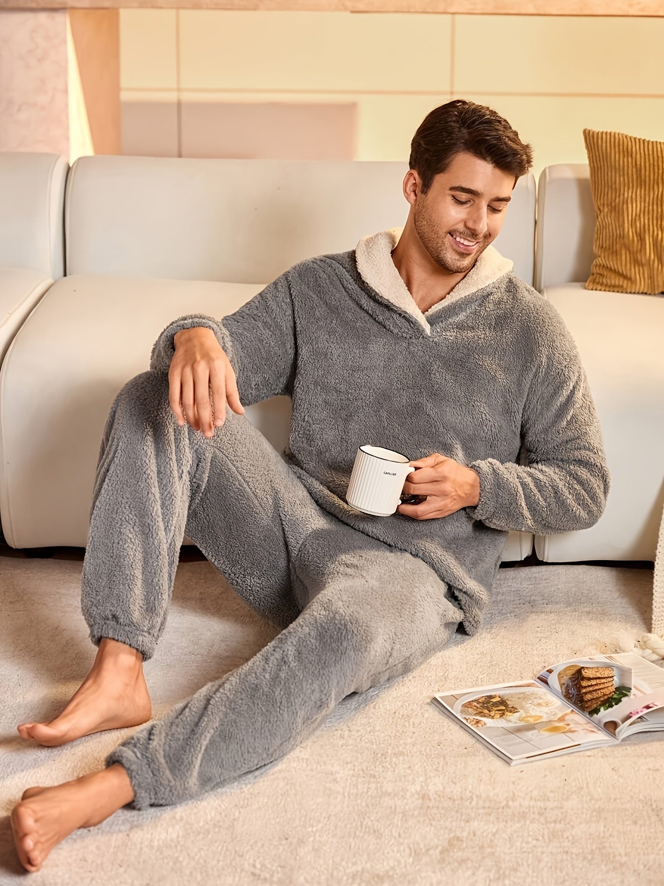 Herren Winter Pyjama Coral Fleece