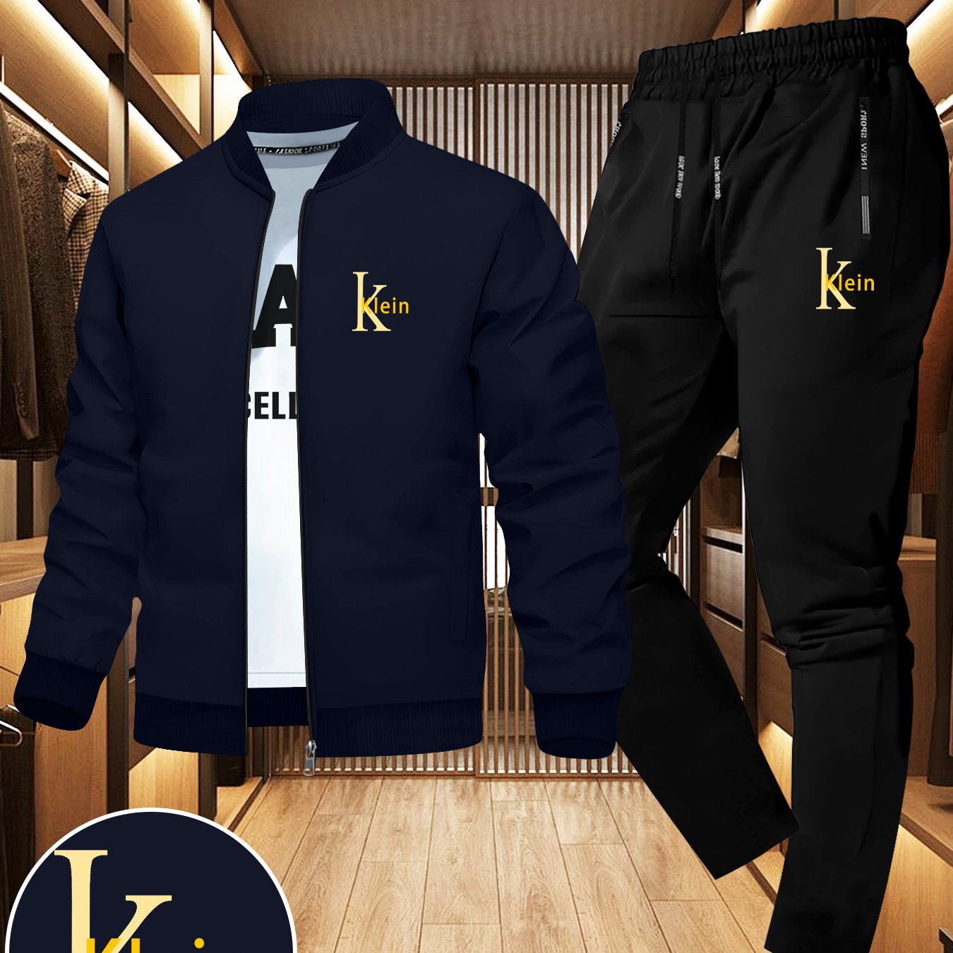 Herren Jacken Set Klein Print