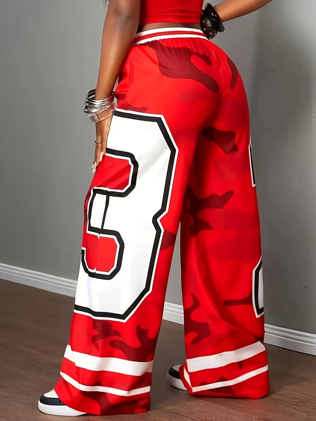 Damen Jogger Hose Wide Leg