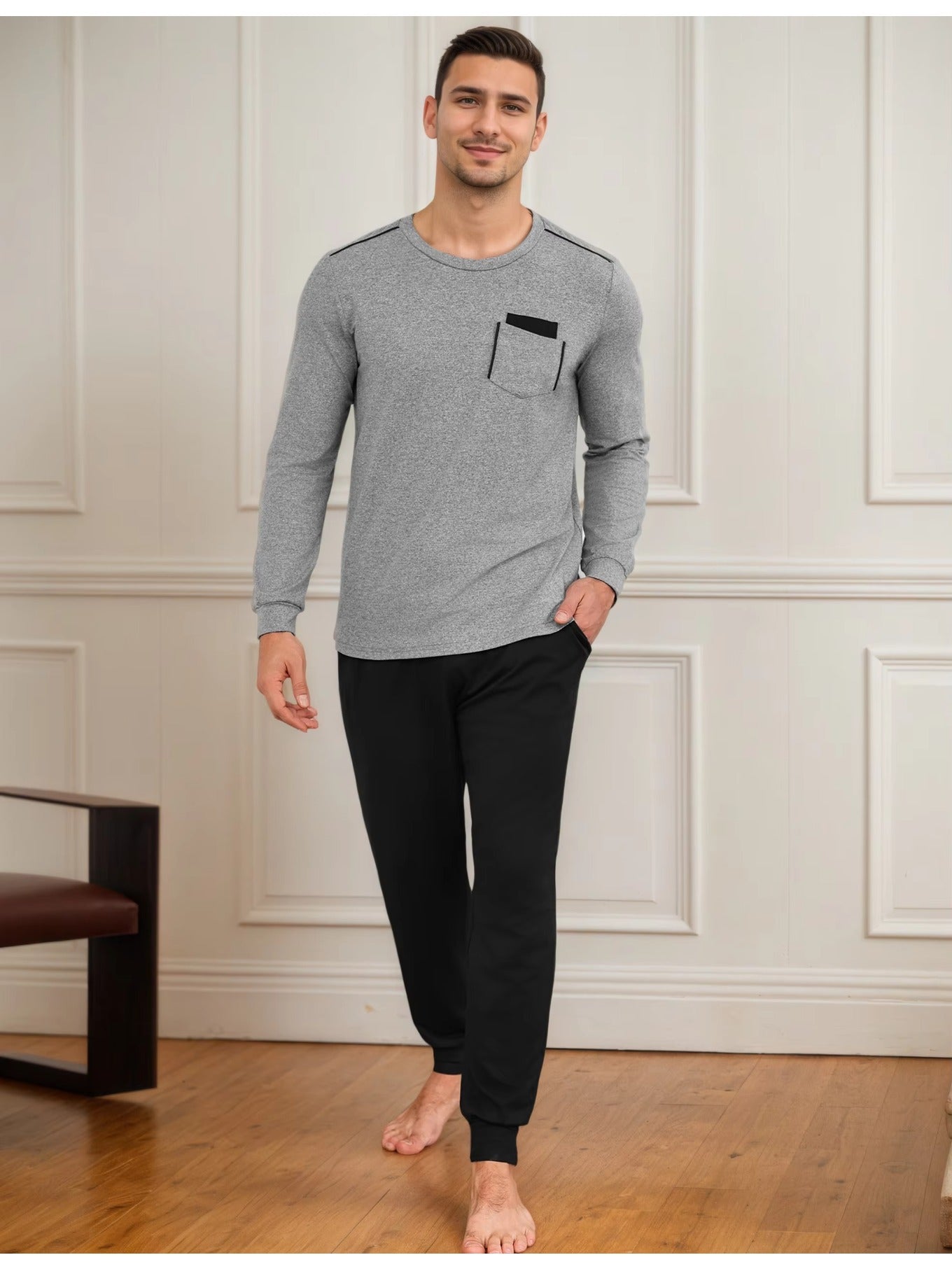 Herren Pyjama Winter Uni Set