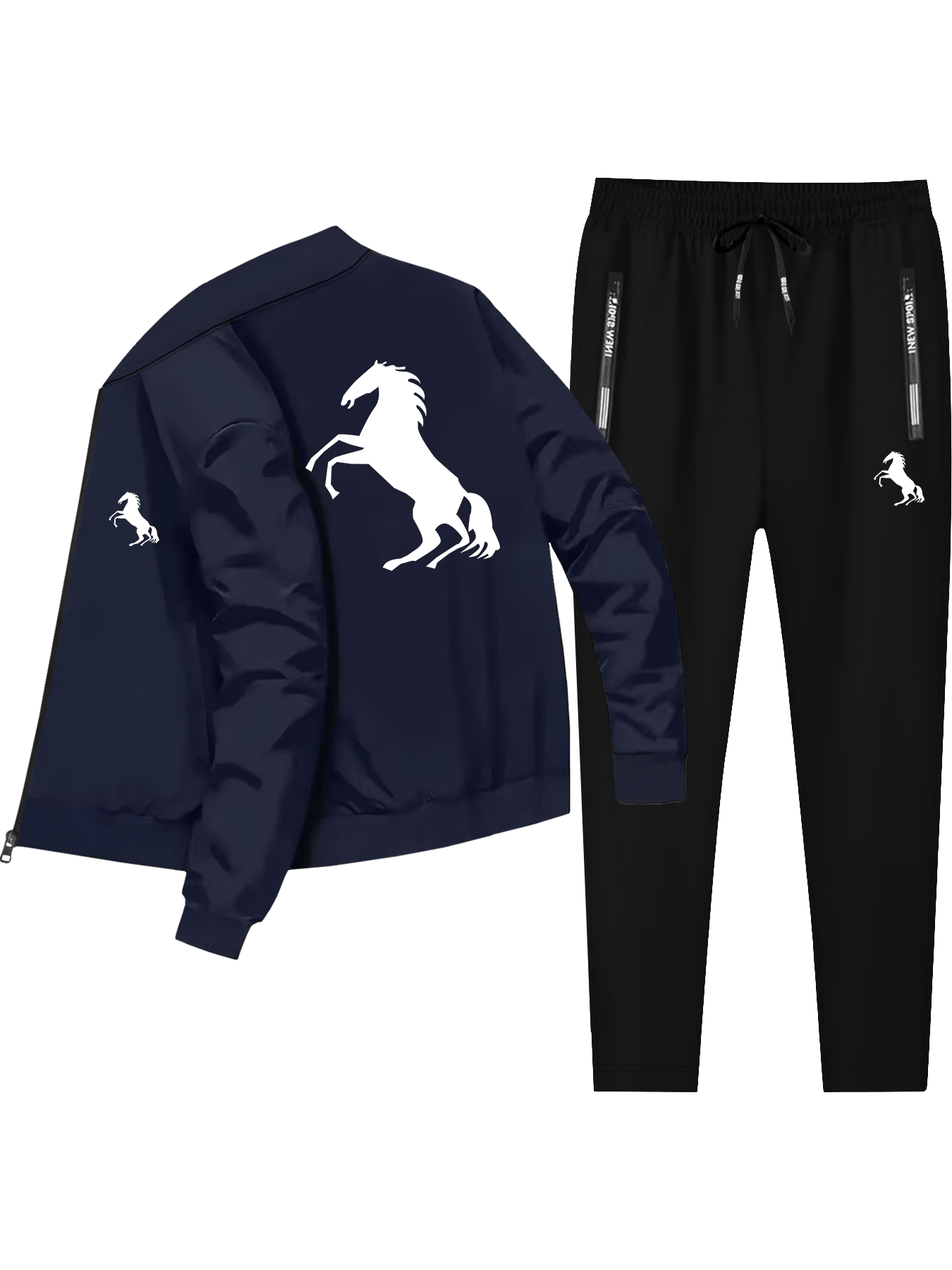 Herren Jacken Set Pferde Print
