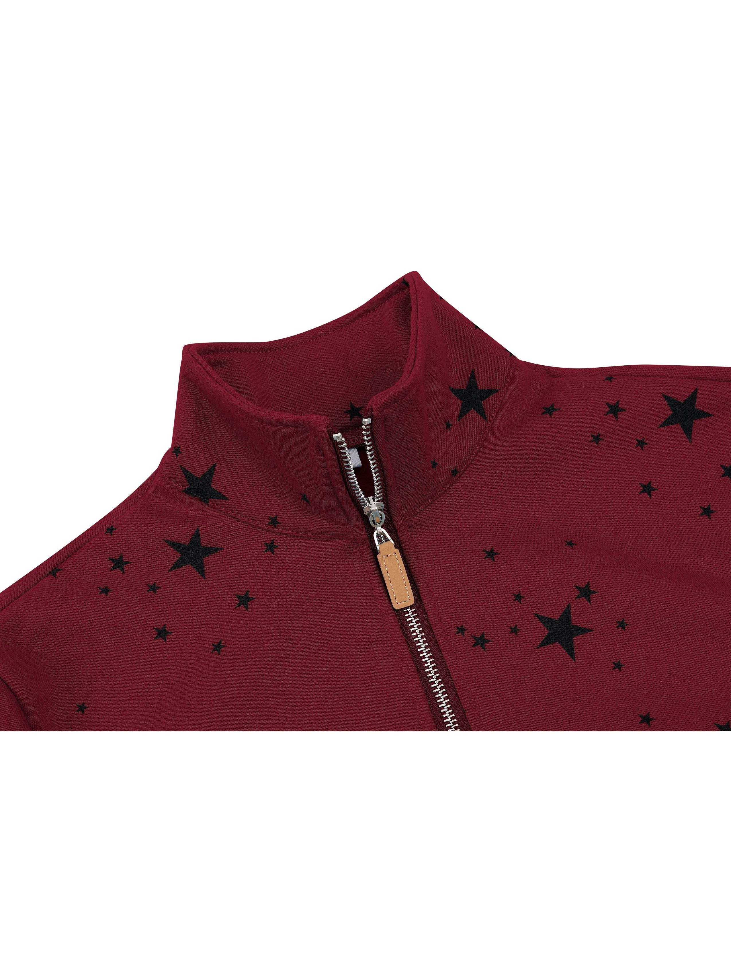 Damen Half Zip Sweatshirt Sterne