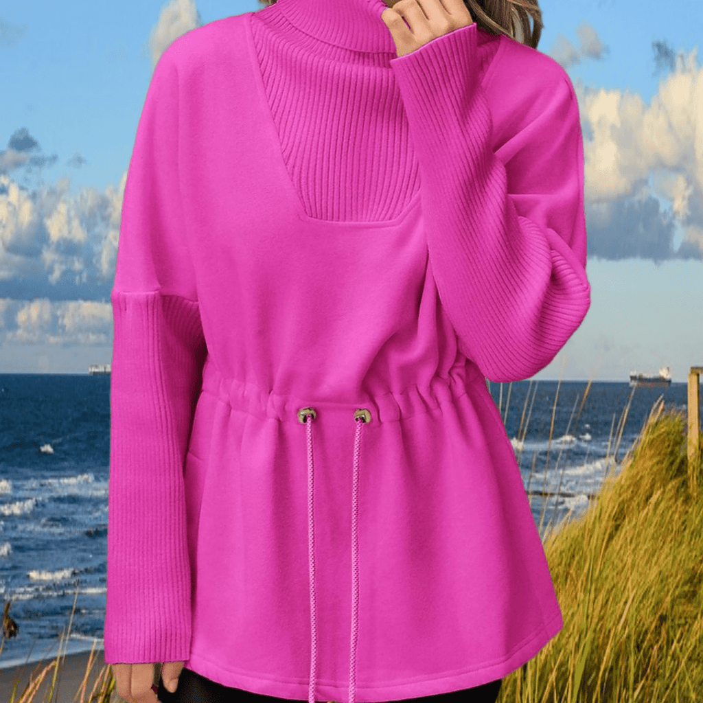 Damen Fleece Pullover Rollkragen